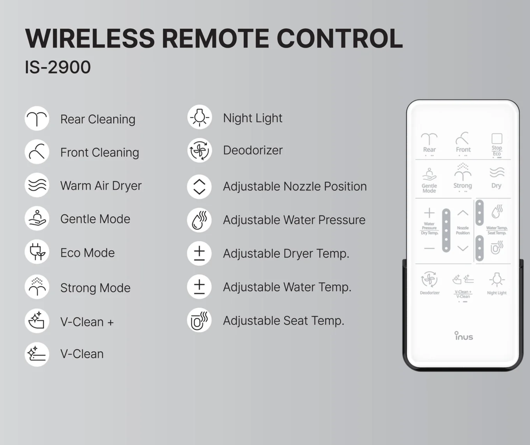 IS-2900 Electronic Bidet - V-Clean+ & Deodorizer - Gallery 10