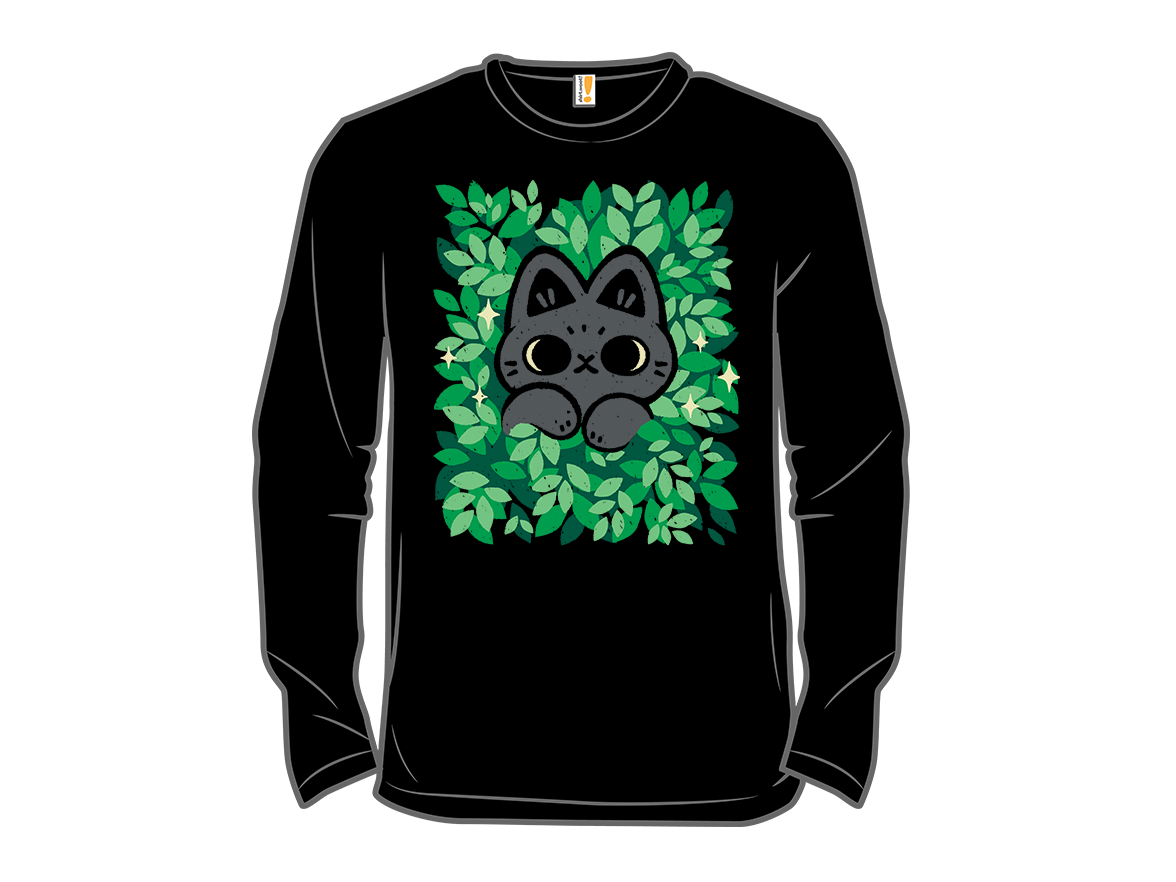 Cute Black Cat Peeking Through Green Leaves - Gallery 13