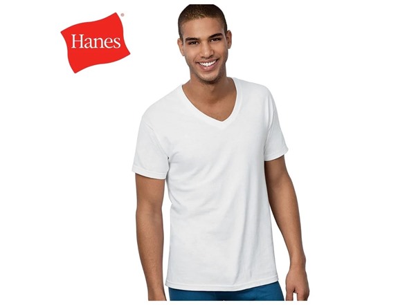 6Pk Hanes V-Neck T-Shirt