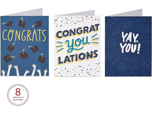 Blank Congrats & Graduation Cards- 48Ct