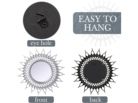 6 Pc Sun Mirrors for Wall Décor