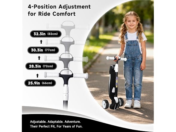 Nattork White Kids Scooter for Age 3-10