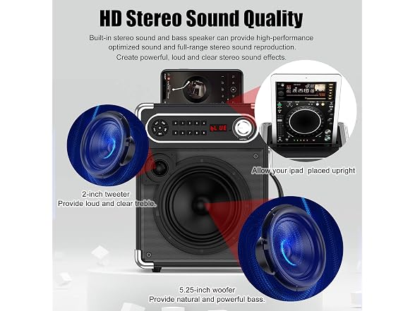 JAUYXIAN PA Speaker 2 Wireless Mics