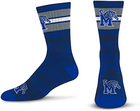 For Bare Feet Men's NCAA Memphis Tigers First String Crew Sock Team Color Large