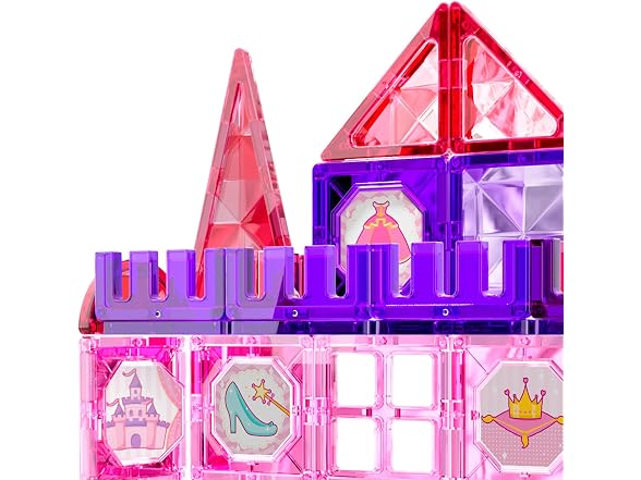 KukuFun 54 Piece Set Princess Castle Magnetic Tiles Set