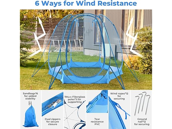 Pop Up Bubble Tent for 4-8 People 10x10ft