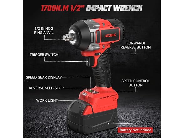 XGOBHC Cordless Impact Wrench