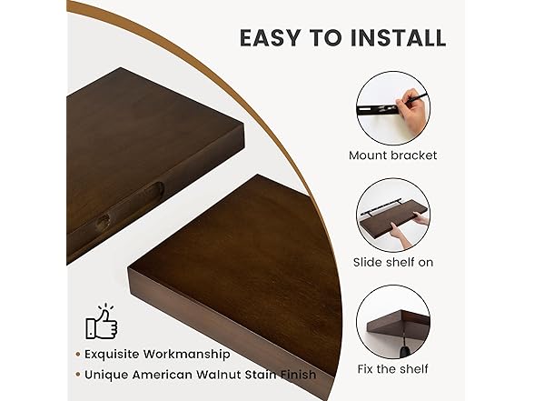 Fun Memories 48 Inch Floating Pine Shelf