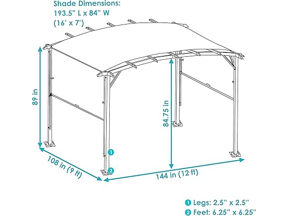 Sunnydaze 9' x 12' Outdoor Pergola with Retractable Canopy