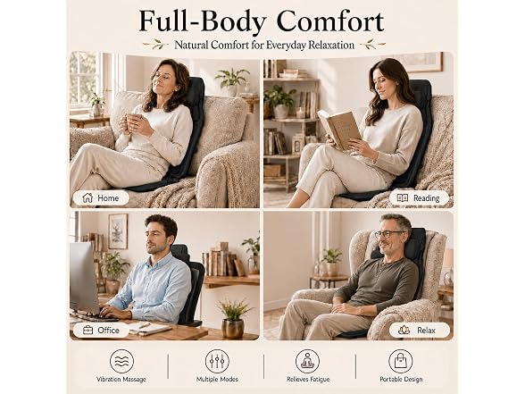 comrelax Heat & Cool Chair Massager Pad