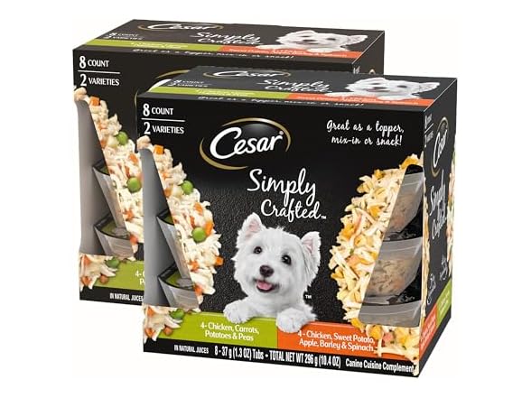 2PK Cesar Simply Crafted Wet Dog Food Topper