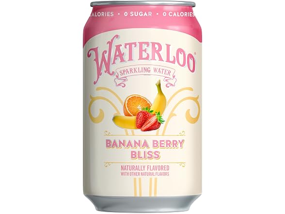 12PK Waterloo Sparkling Water, Banana Berry Bliss