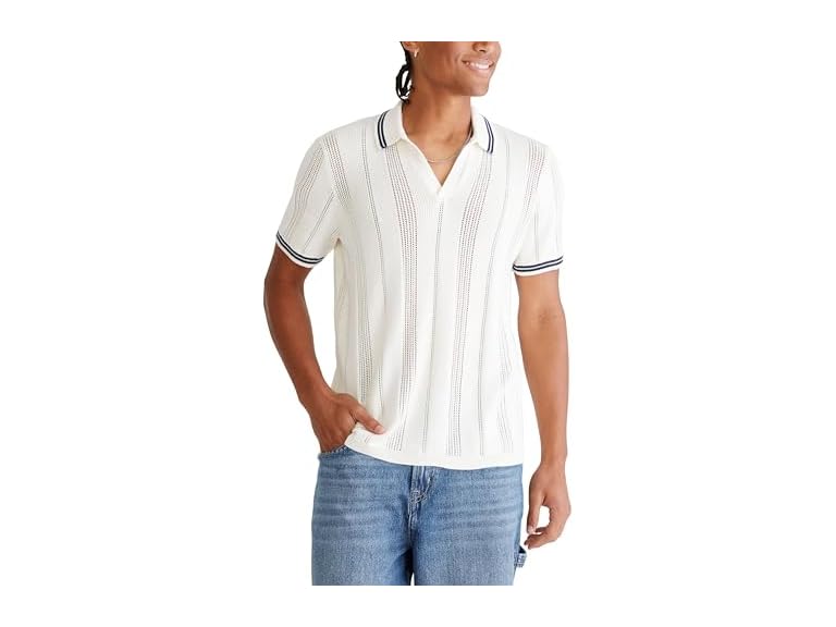 AEROPOSTALE Men's Tipped Open-Knit Sweater Polo