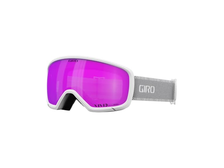 Giro Millie Women's Snow Goggles - White/Grey Chute Strap with VIVID Pink Lens