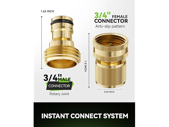 RAINPOINT 3/4 GHT Brass Hose Fittings