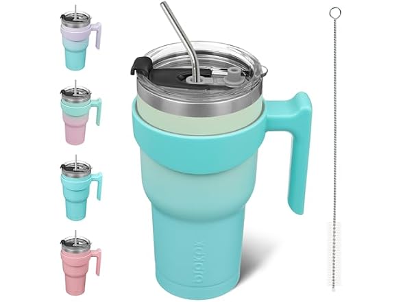 BJPKPK 30 oz Tumbler with Handle & Straw