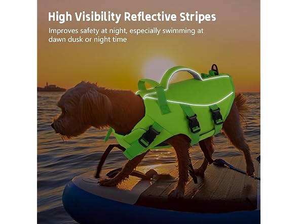 Dogcheer Dog Life Jacket with Double Rescue