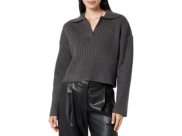 The Drop Women Marcy Ribbed Polo Top - Gallery 3