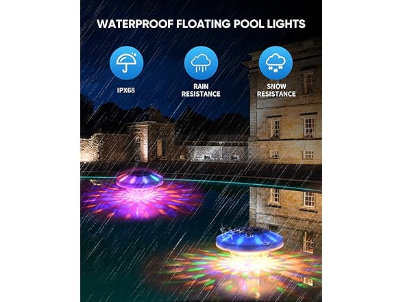 Floating Pool Lights, Rechargeable