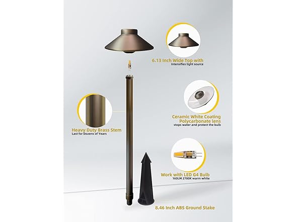 Brass Low Voltage Pathway Light