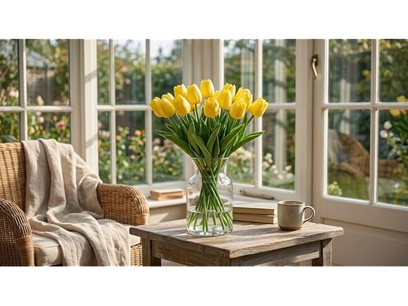 Mikasa Artificial 13" Yellow Tulip Bouquet