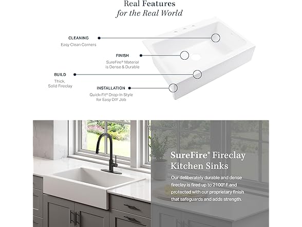 Sinkology Parker 34 Inch Black Fireclay