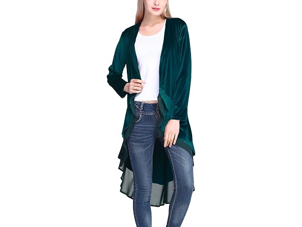 Urban CoCo Women (M) Fashion Open Front Hem Coat