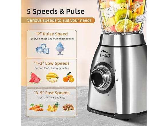 Uten 800 Watt Hight Speed Countertop Blender
