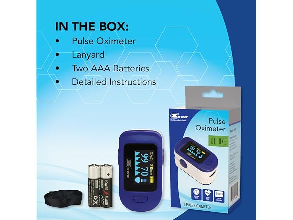 Zewa Deluxe Fingertip Pulse Oximeter with Color Display
