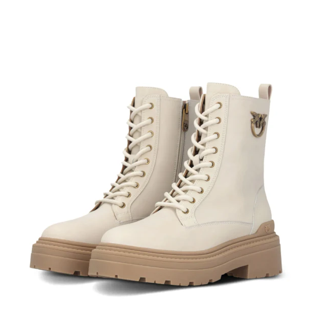 Pinko Beige Calf Leather Boots 38 - Gallery 3
