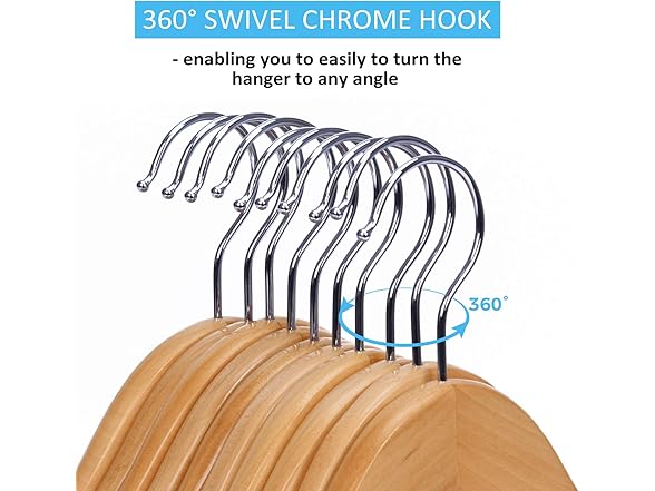 JS Home Non-Slip Wooden Hangers 20 Pack