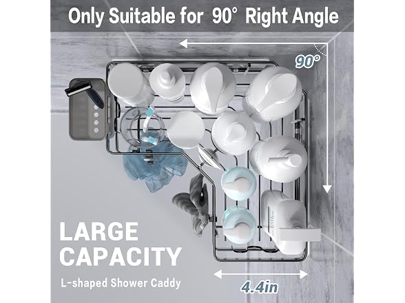 AKTECKE Corner Shower Caddy, 2 Pack Adhesive