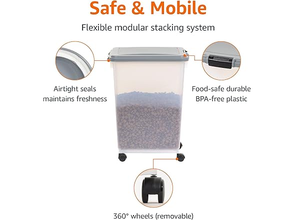 Amazon Basics Airtight Pet Food Storage Container w Scoop
