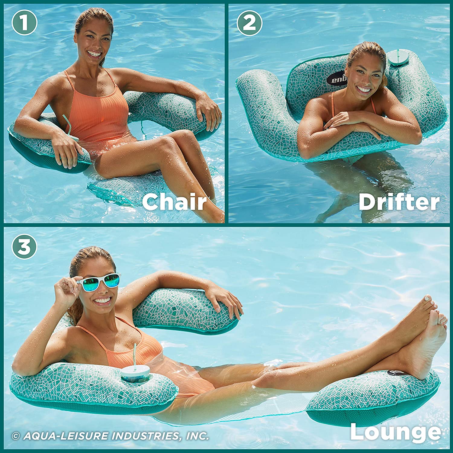 Aqua Mosaic Pool Float Green - Gallery 9