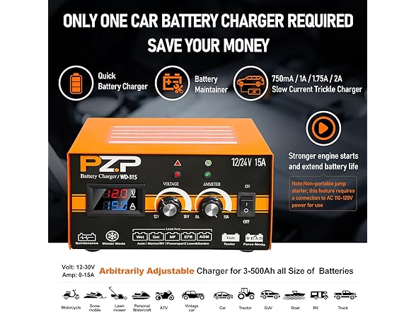 12V/24V Battery Charger Maintainer