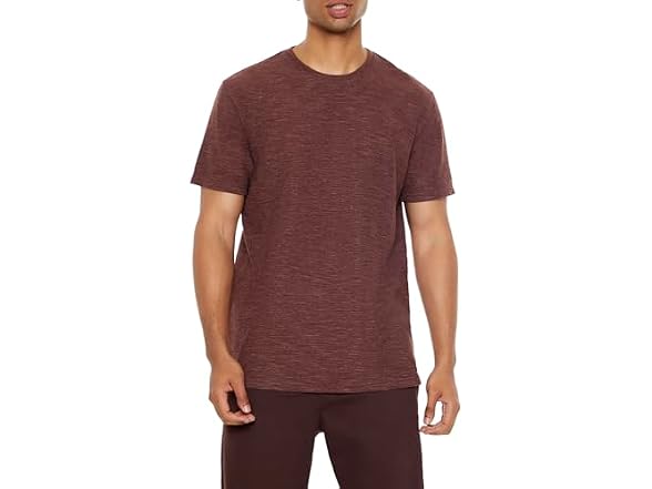Forever 21 (L) Slub-Knit Crew Chocolate Tee
