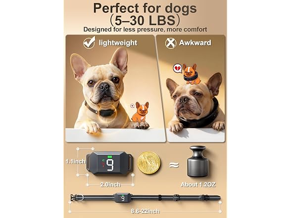 Small Shock Collar for 2 Small Dogs(5-30Lb),