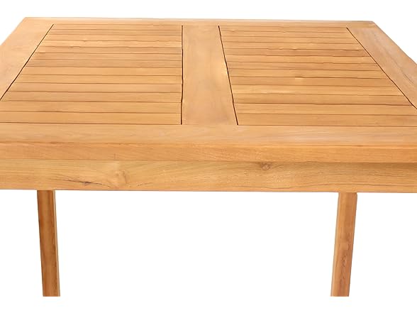 Sunnydaze 2-Person Solid Teak Wood Square Table