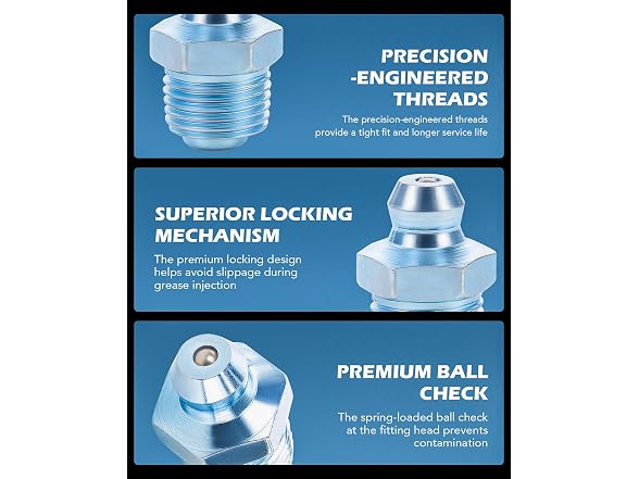 ZELCAN 230pc SAE & Metric Grease Fittings Kit