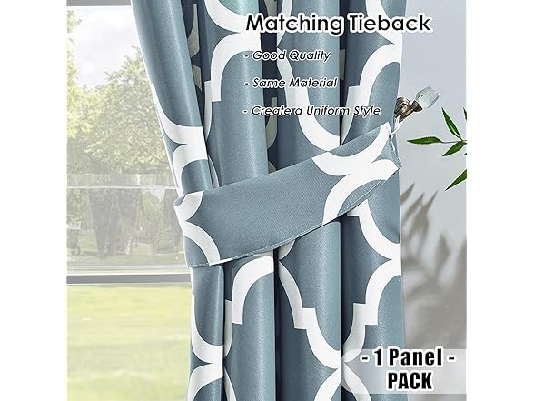 Melodieux Teal Blackout Curtain 52"x96"