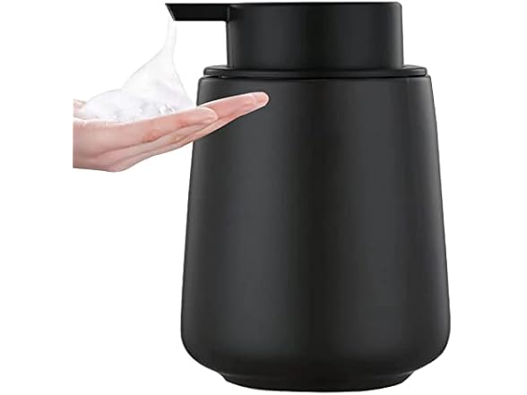12oz Black Ceramic Soap Dispenser