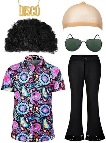 6 Pcs Men 70s Disco Costumes