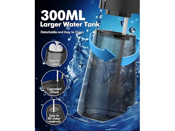 Cordless Water Flosser 300ML 5-Mode