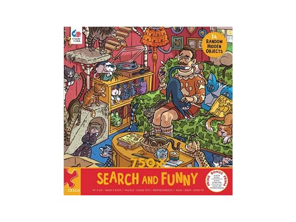 Ceaco Search and Funny Crazy Cat Guy 750 Piece Jigsaw Puzzle