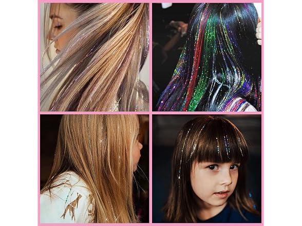 FEENGYU Hair Tinsel Kit, 2400 Strands 12 (47 in)