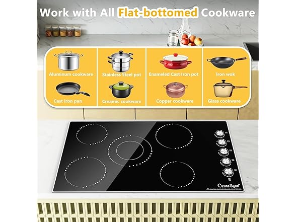 Cusinesync 36 Inch Electric Cooktop