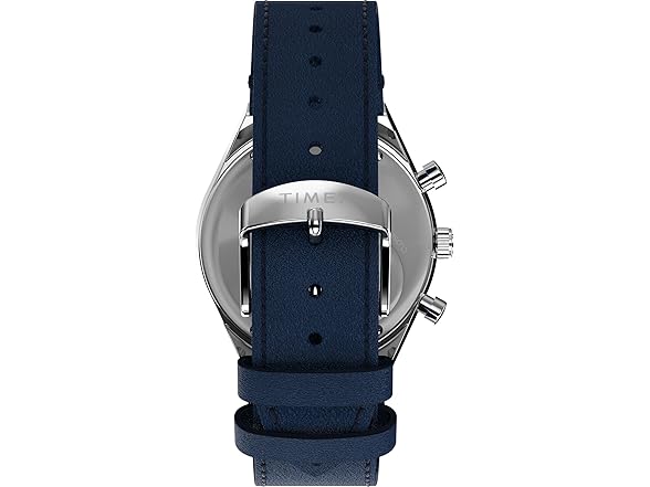 Timex Men Q 40mm Watch Black Strap Blue Dial