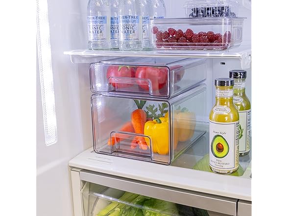 Smart Design Tall Pull-Out Stackable Storage Bin