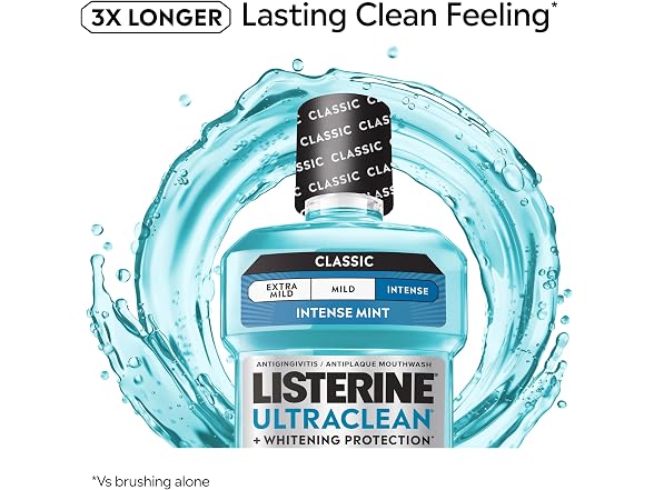 Listerine Ultraclean Mouthwash Intense Mint 50.7oz