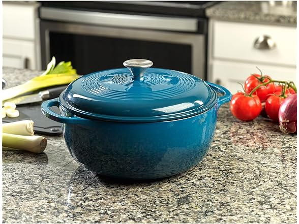 Enameled Cast Iron Dutch Oven, 6 qt., Turquoise